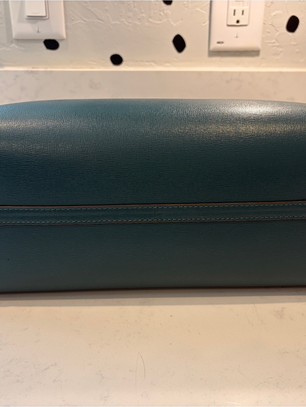 kate spade dark green tote with blue interior - Picture 4 of 7